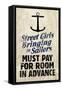 Street Girls Bringing in Sailors Art Poster Print-null-Framed Stretched Canvas