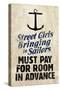 Street Girls Bringing in Sailors Art Poster Print-null-Stretched Canvas