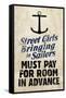 Street Girls Bringing in Sailors Art Poster Print-null-Framed Stretched Canvas