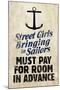 Street Girls Bringing in Sailors Art Poster Print-null-Mounted Poster