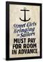 Street Girls Bringing in Sailors Art Poster Print-null-Framed Poster