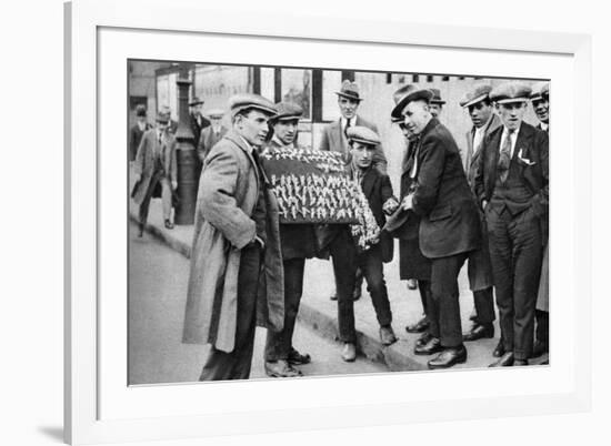 Street Hawker Selling Football Favours in King's Cross, London, 1911 (1926-192)-null-Framed Giclee Print