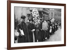 Street Hawkers Selling Football Favours in Walham Green, London, 1926-1927-null-Framed Giclee Print