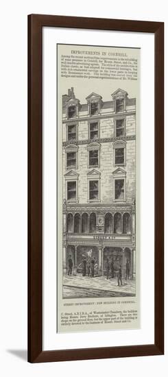 Street Improvement, New Building in Cornhill-null-Framed Giclee Print