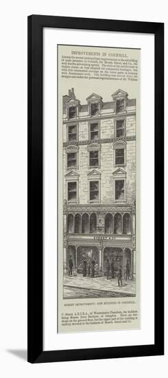 Street Improvement, New Building in Cornhill-null-Framed Giclee Print