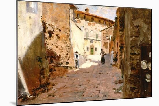 Street in Arezzo-Francesco Vinea-Mounted Giclee Print