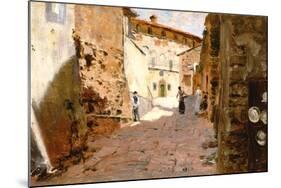 Street in Arezzo-Francesco Vinea-Mounted Giclee Print