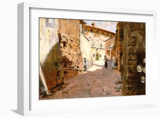 Street in Arezzo-Francesco Vinea-Framed Giclee Print