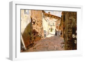 Street in Arezzo-Francesco Vinea-Framed Giclee Print