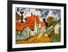 Street in Auvers (Les Toits Rouges), c.1890-Vincent van Gogh-Framed Art Print