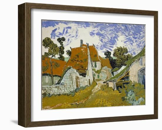 Street in Auvers-Sur-Oise-Vincent van Gogh-Framed Giclee Print