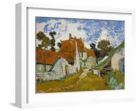 Street In Auvers-Vincent van Gogh-Framed Giclee Print