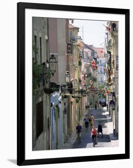 Street in Bairro Alto, Lisbon, Portugal-Yadid Levy-Framed Photographic Print