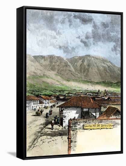 Street in Bogota, Columbia, 1880s-null-Framed Stretched Canvas