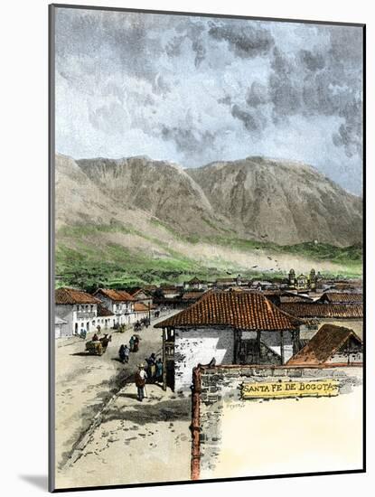 Street in Bogota, Columbia, 1880s-null-Mounted Giclee Print