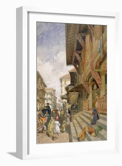 Street in Bombay, from 'India Ancient and Modern', 1867 (Colour Litho)-William 'Crimea' Simpson-Framed Giclee Print