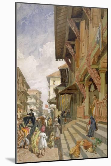 Street in Bombay, from 'India Ancient and Modern', 1867 (Colour Litho)-William 'Crimea' Simpson-Mounted Giclee Print