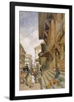 Street in Bombay, from 'India Ancient and Modern', 1867 (Colour Litho)-William 'Crimea' Simpson-Framed Giclee Print