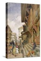 Street in Bombay, from 'India Ancient and Modern', 1867 (Colour Litho)-William 'Crimea' Simpson-Stretched Canvas
