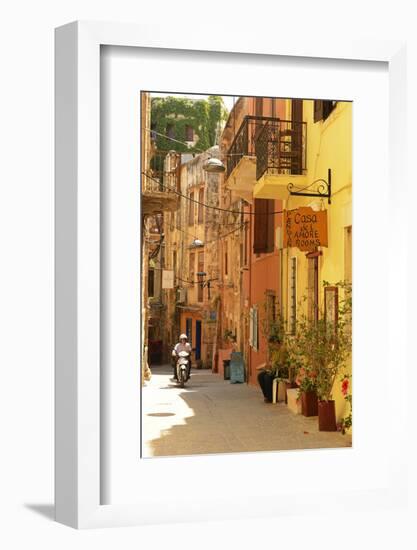 Street in Chania, Crete, Greece, Europe-Christian Heeb-Framed Photographic Print