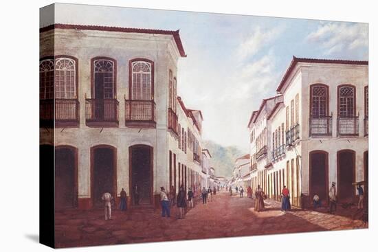 Street in City of Desterro in Province of Miras Gerais, by Victor Meirelles De Lima, 1851-null-Stretched Canvas