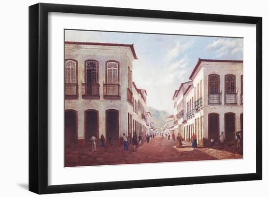 Street in City of Desterro in Province of Miras Gerais, by Victor Meirelles De Lima, 1851-null-Framed Premium Giclee Print