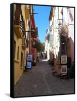 Street in Collioure France-Marilyn Dunlap-Framed Stretched Canvas