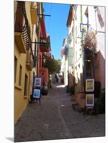 Street in Collioure France-Marilyn Dunlap-Mounted Art Print