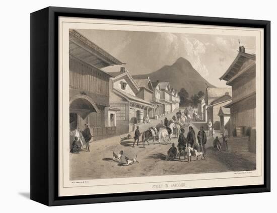 Street in Hakodadi, Litho by Sarony and Co., 1855-Peter Bernhard Wilhelm Heine-Framed Stretched Canvas