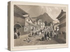 Street in Hakodadi, Litho by Sarony and Co., 1855-Peter Bernhard Wilhelm Heine-Stretched Canvas