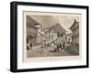 Street in Hakodadi, Litho by Sarony and Co., 1855-Peter Bernhard Wilhelm Heine-Framed Giclee Print