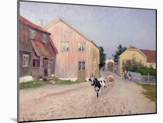 Street in Hokksund, 1891-Fritz Thaulow-Mounted Giclee Print
