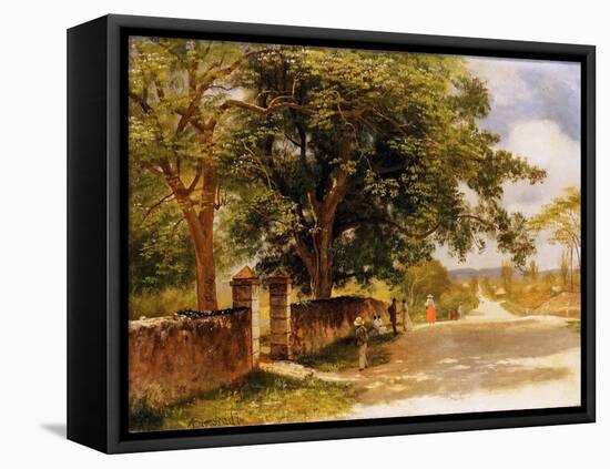 Street in Nassau. Ca. 1878-Albert Bierstadt-Framed Stretched Canvas