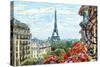 Street in Paris - Illustration-ZoomTeam-Stretched Canvas