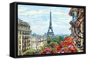 Street in Paris - Illustration-ZoomTeam-Framed Stretched Canvas