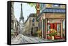 Street in Paris - Illustration-ZoomTeam-Framed Stretched Canvas