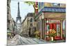 Street in Paris - Illustration-ZoomTeam-Mounted Photographic Print