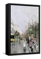 Street in Paris-William Feron-Framed Stretched Canvas