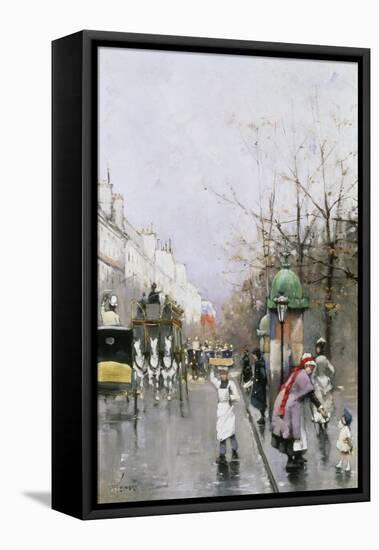 Street in Paris-William Feron-Framed Stretched Canvas