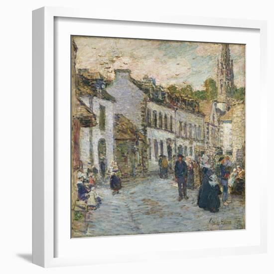 Street in Pont Aven - Evening, 1897-Childe Hassam-Framed Giclee Print