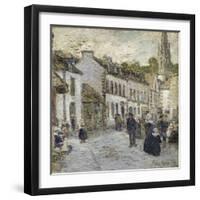 Street in Pont Aven in Evening-Childe Hassam-Framed Giclee Print