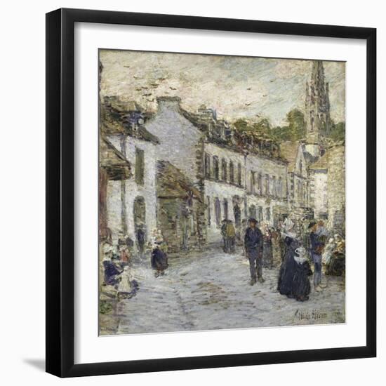 Street in Pont Aven in Evening-Childe Hassam-Framed Giclee Print