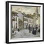 Street in Pont Aven in Evening-Childe Hassam-Framed Giclee Print