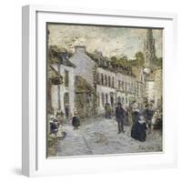 Street in Pont Aven in Evening-Childe Hassam-Framed Giclee Print