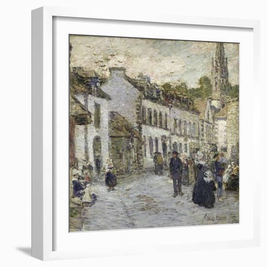 Street in Pont Aven in Evening-Childe Hassam-Framed Giclee Print