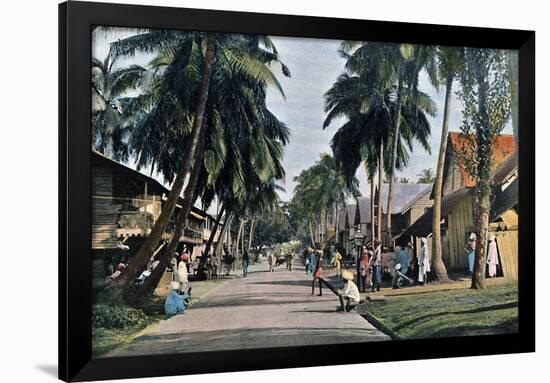 Street in Port Blair, Andaman and Nicobar Islands, Indian Ocean, C1890-Gillot-Framed Giclee Print