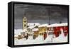 Street in Røros in Winter-Harald Sohlberg-Framed Stretched Canvas