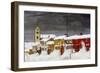 Street in Røros in Winter-Harald Sohlberg-Framed Giclee Print