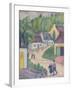 Street in St. Nicolas-du-Pelem, Brittany, c.1933-Stanislawa de Karlowska-Framed Giclee Print