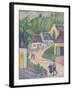 Street in St. Nicolas-du-Pelem, Brittany, c.1933-Stanislawa de Karlowska-Framed Giclee Print